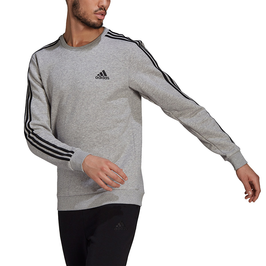 Bluza męska adidas Essentials Sweatshirt szara – ujęcie 3