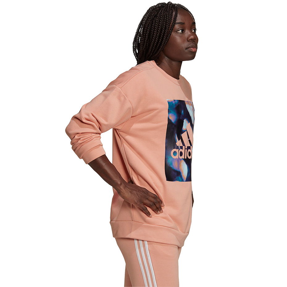 Bluza damska adidas Youforyou Sweatshirt pomarańczowa – ujęcie 2