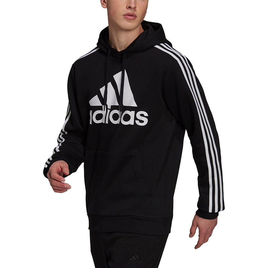 Bluza męska adidas Essentials Hoodie czarna – ujęcie 3