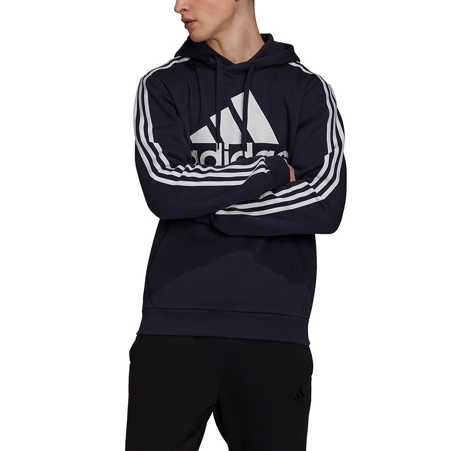 Bluza męska adidas Essentials Hoodie granatowa – ujęcie 3
