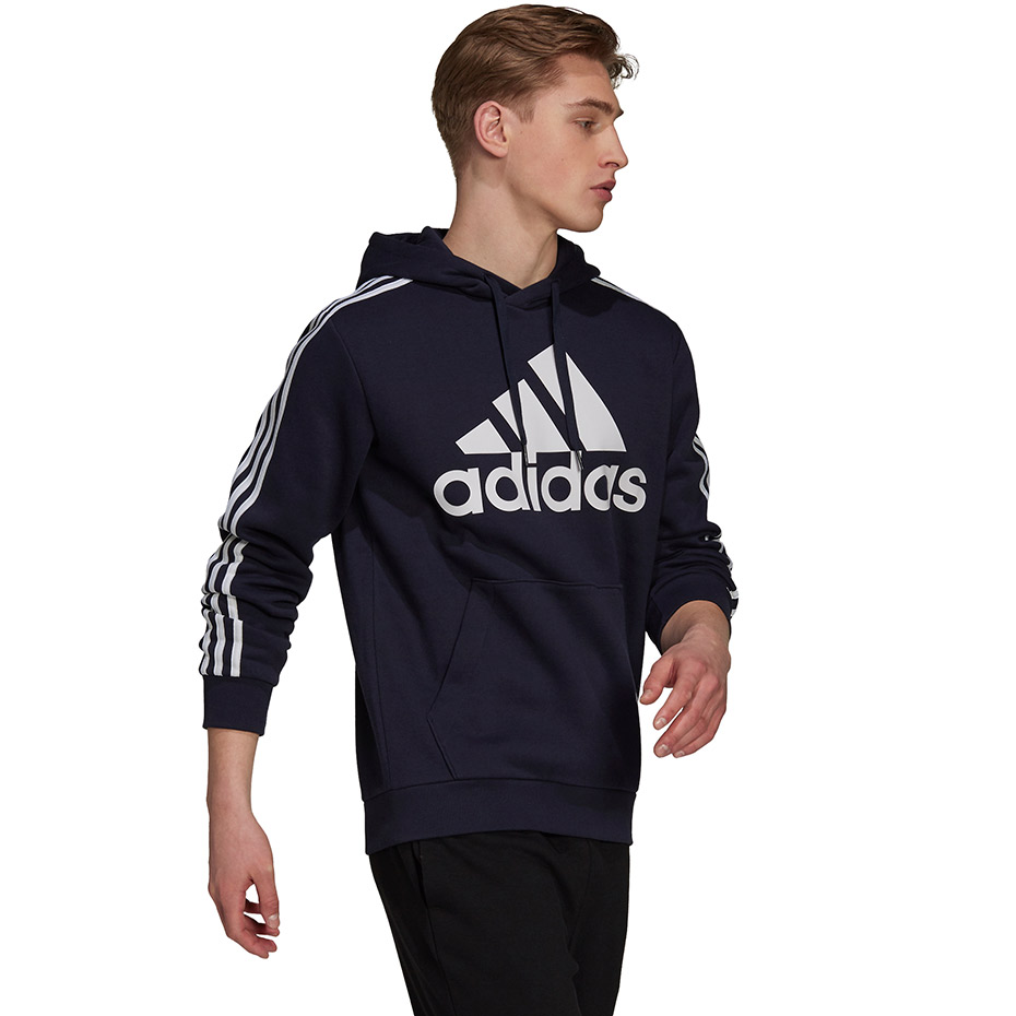 Bluza męska adidas Essentials Hoodie granatowa – ujęcie 4