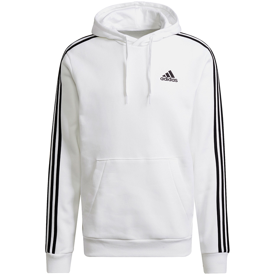 Bluza męska adidas Essentials Fleece 3-Stripes Hoodie biała
