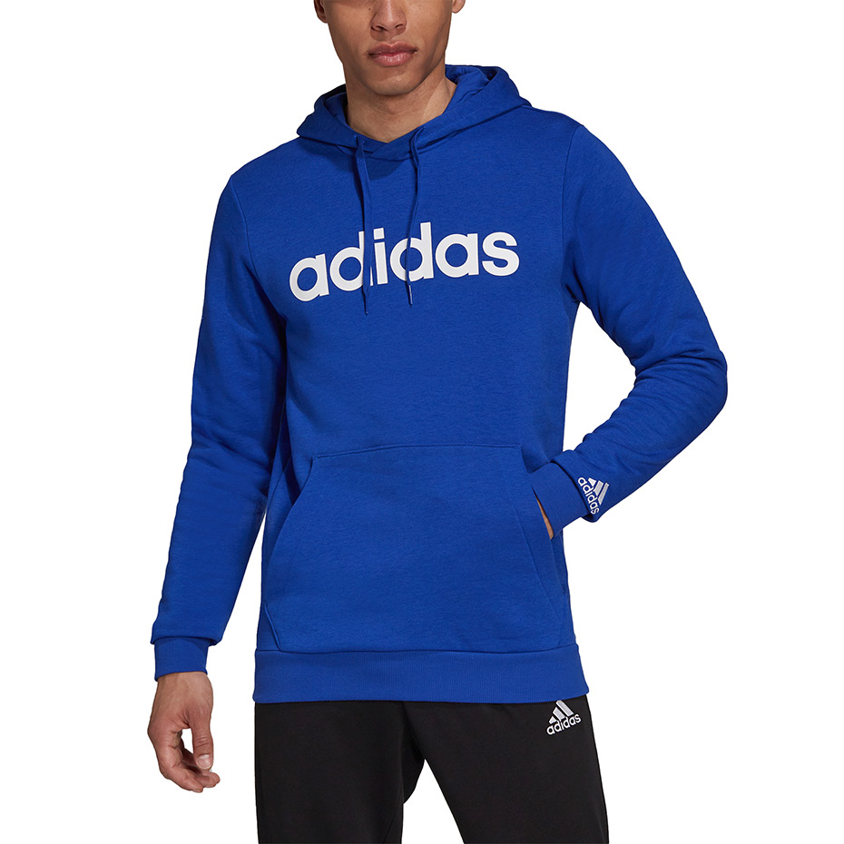 Bluza męska adidas Essentials Hoodie niebieska – ujęcie 2