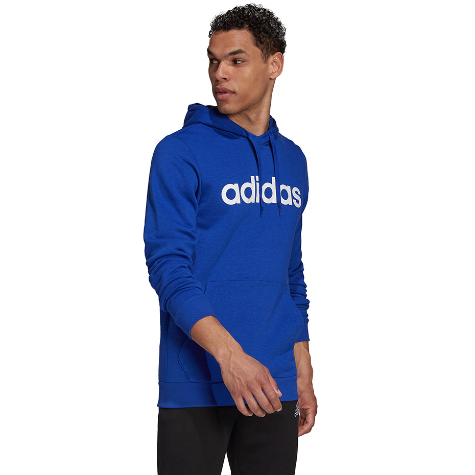 Bluza męska adidas Essentials Hoodie niebieska – ujęcie 3