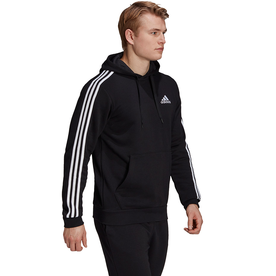 Bluza męska adidas Essentials Fleece 3-Stripes Hoodie czarna