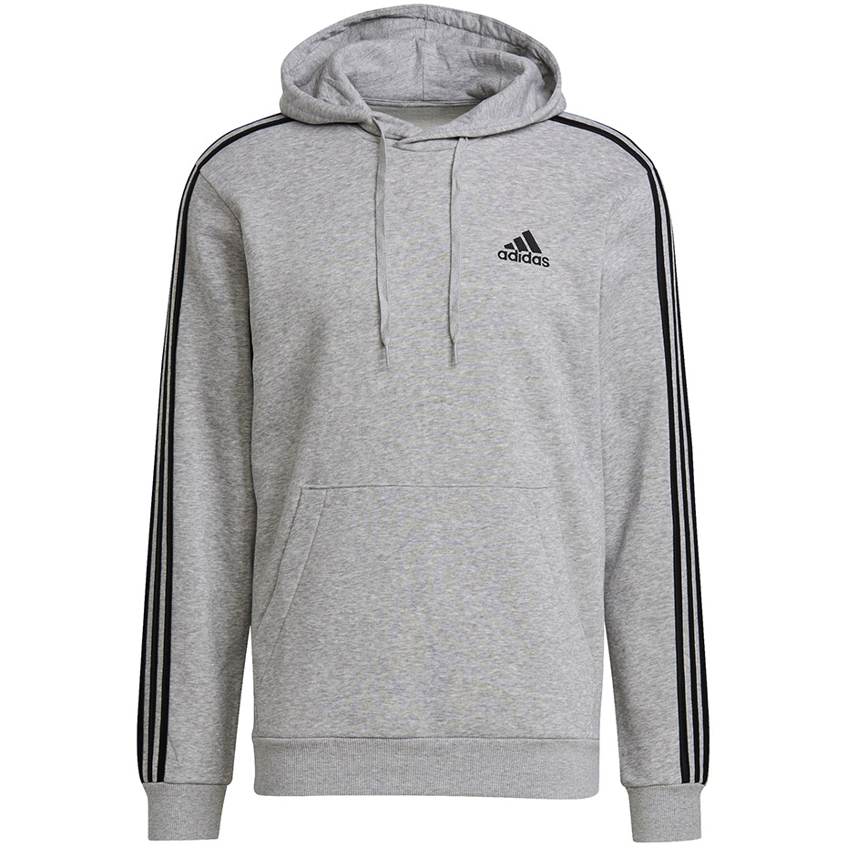 Bluza męska adidas Essentials Fleece 3-Stripes Hoodie szara