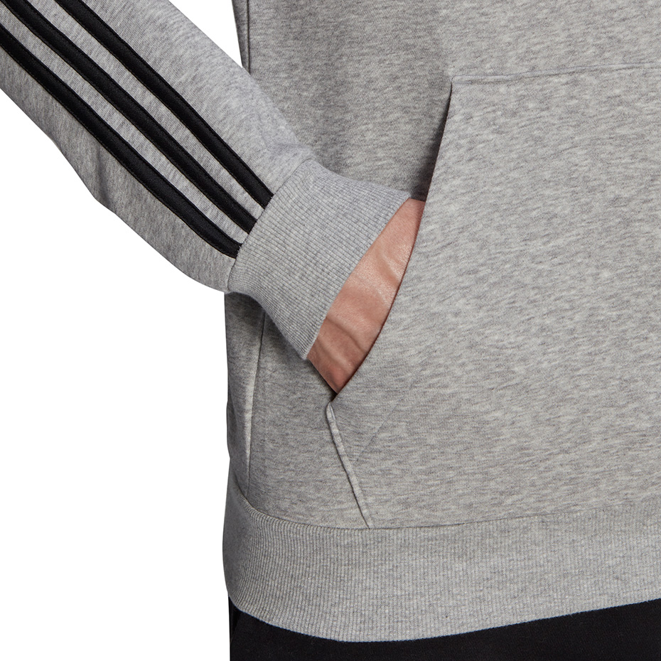 Bluza męska adidas Essentials Fleece 3-Stripes Hoodie szara – ujęcie 6