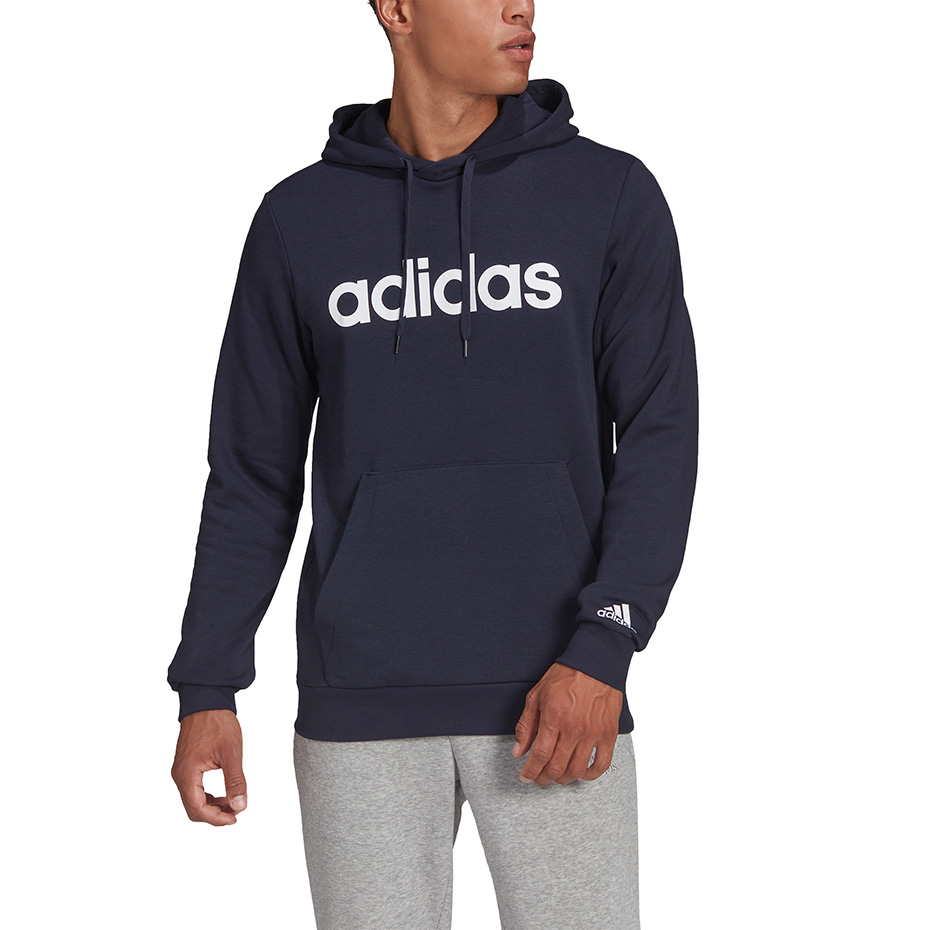 Bluza męska adidas Essentials Linear granatowa – ujęcie 4