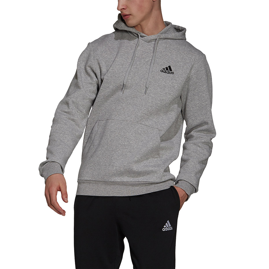 Bluza męska adidas Essentials Fleece szara – ujęcie 2