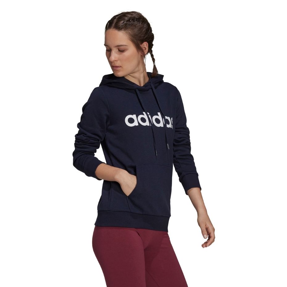 Bluza damska adidas Essentials Hoodie granatowa – ujęcie 3