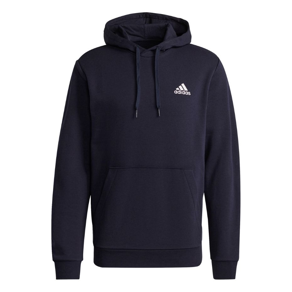 Bluza męska adidas Essentials Fleece Hoodie granatowa – ujęcie 2