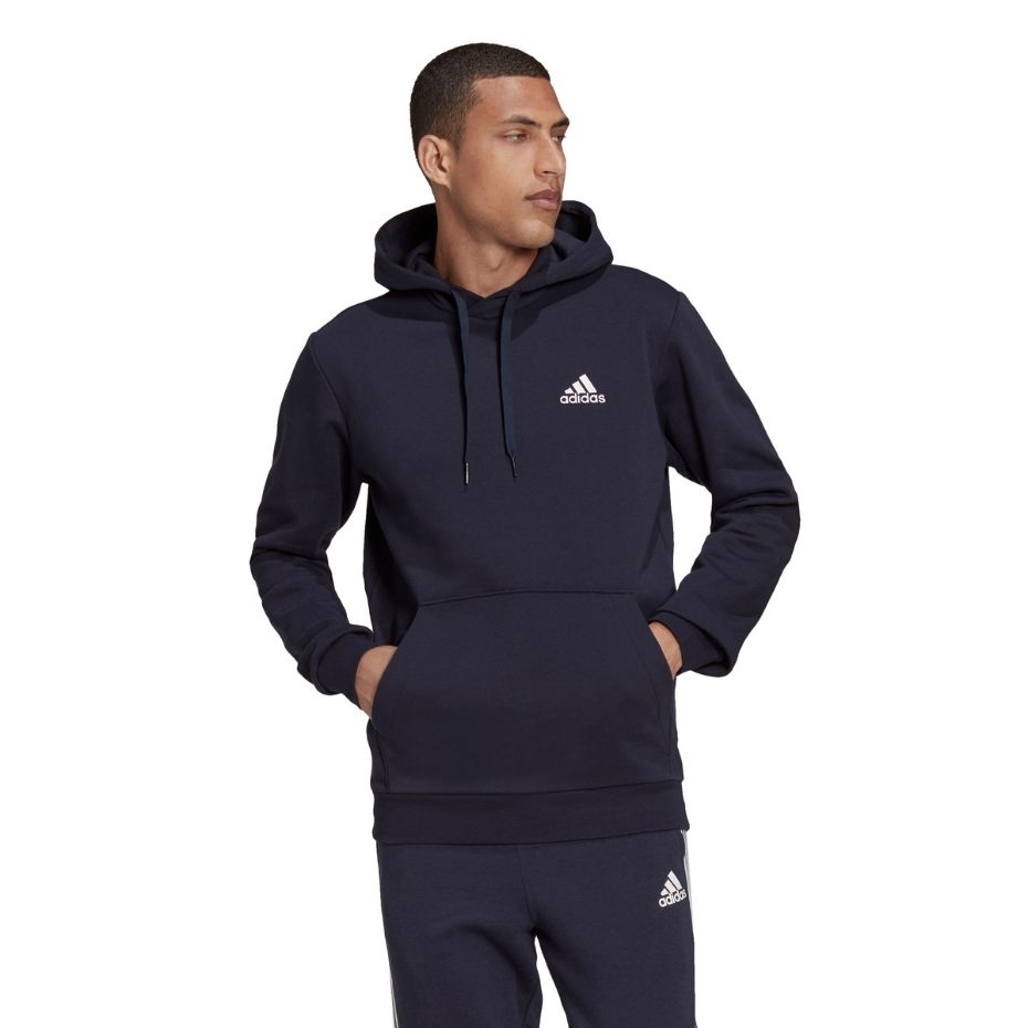 Bluza męska adidas Essentials Fleece Hoodie granatowa
