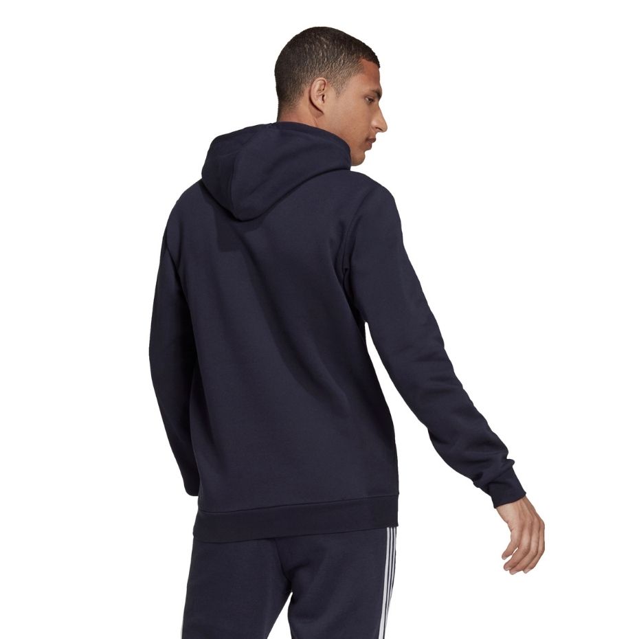 Bluza męska adidas Essentials Fleece Hoodie granatowa – ujęcie 4