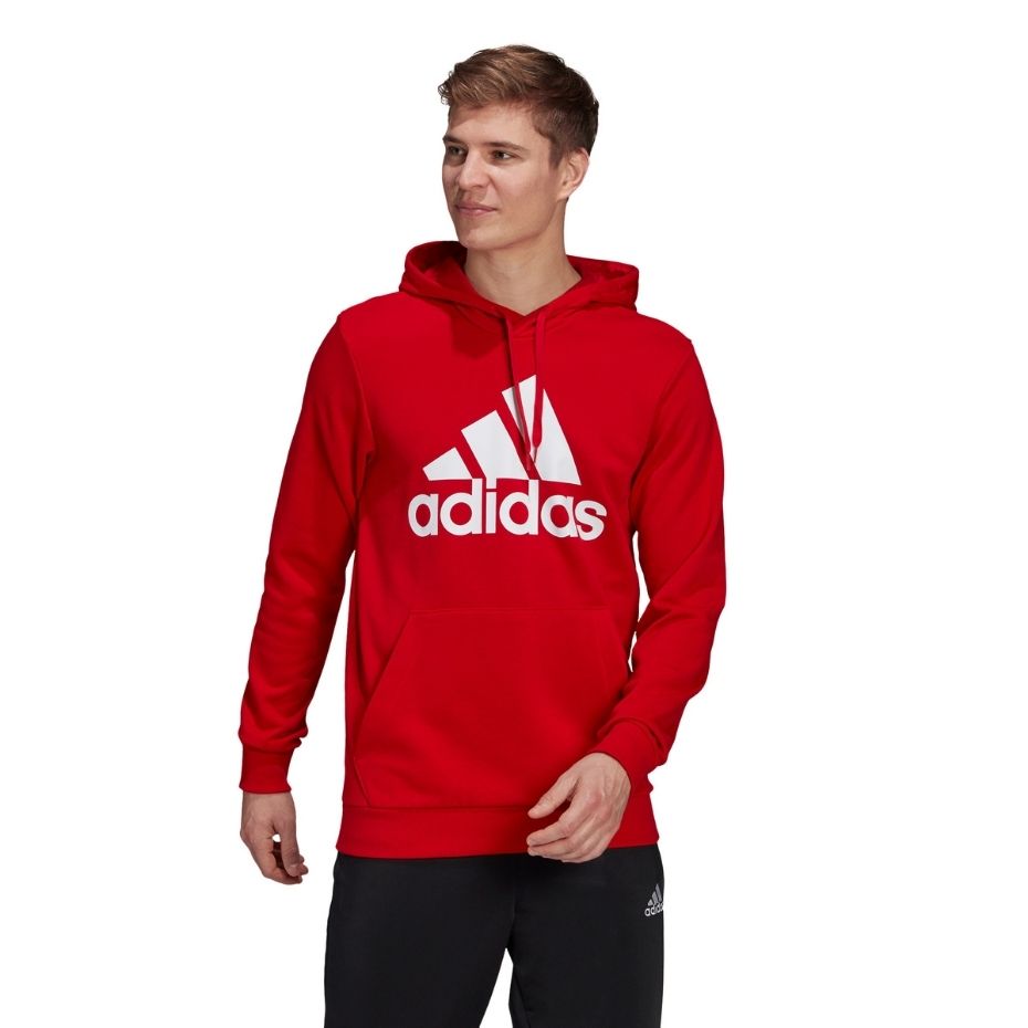 Bluza męska adidas Essentials Big Logo czerwona – ujęcie 3