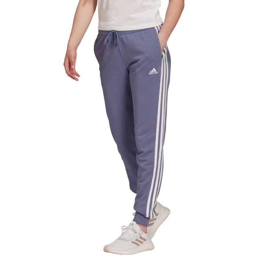 Spodnie damskie adidas Essentials French Terry 3-Stripes Pants fioletowe – ujęcie 2