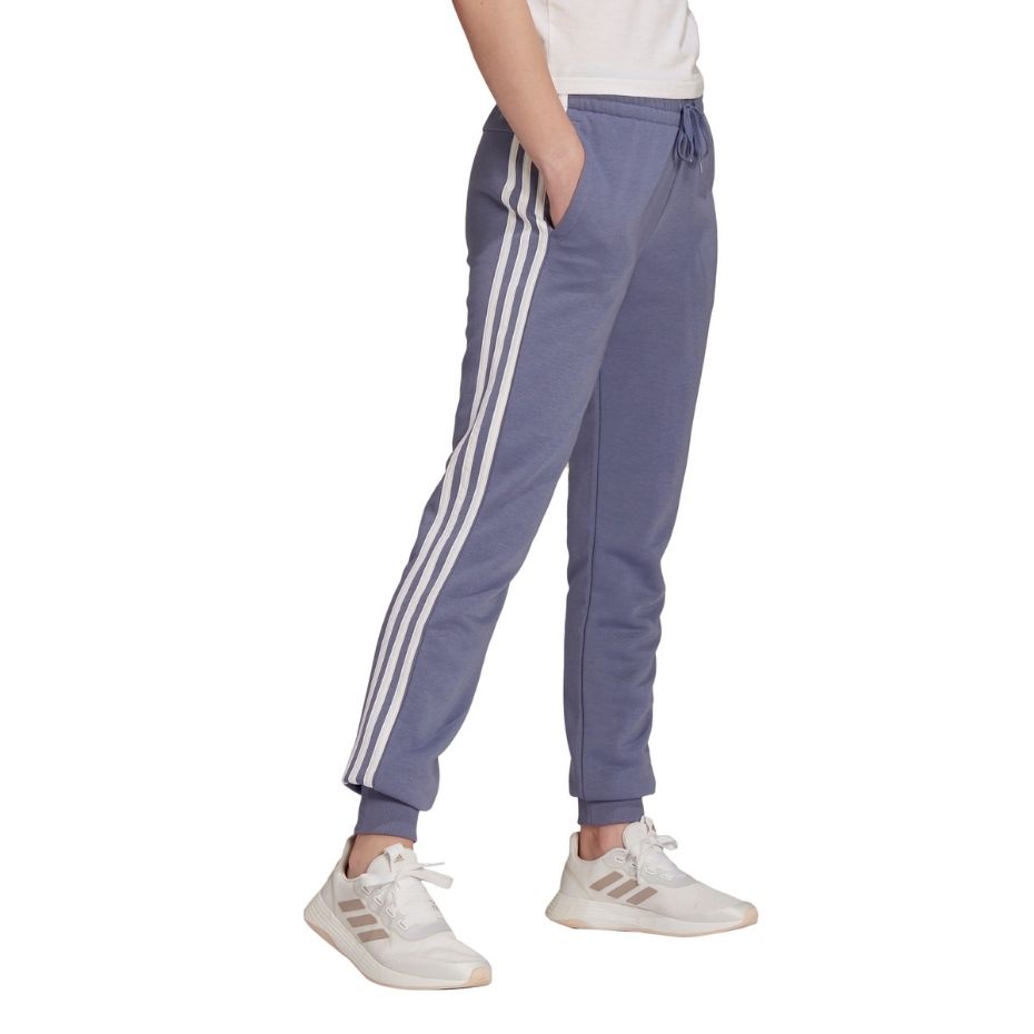 Spodnie damskie adidas Essentials French Terry 3-Stripes Pants fioletowe – ujęcie 3