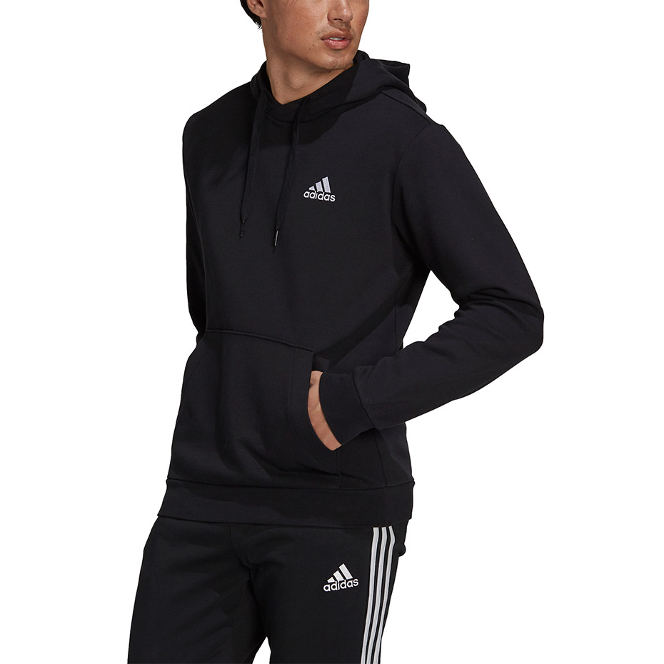 Bluza męska adidas Essentials Fleece czarna – ujęcie 3