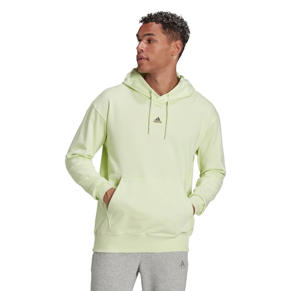 Bluza męska adidas Essentials FeelVivid Cotton Hoodie zielona – ujęcie 3