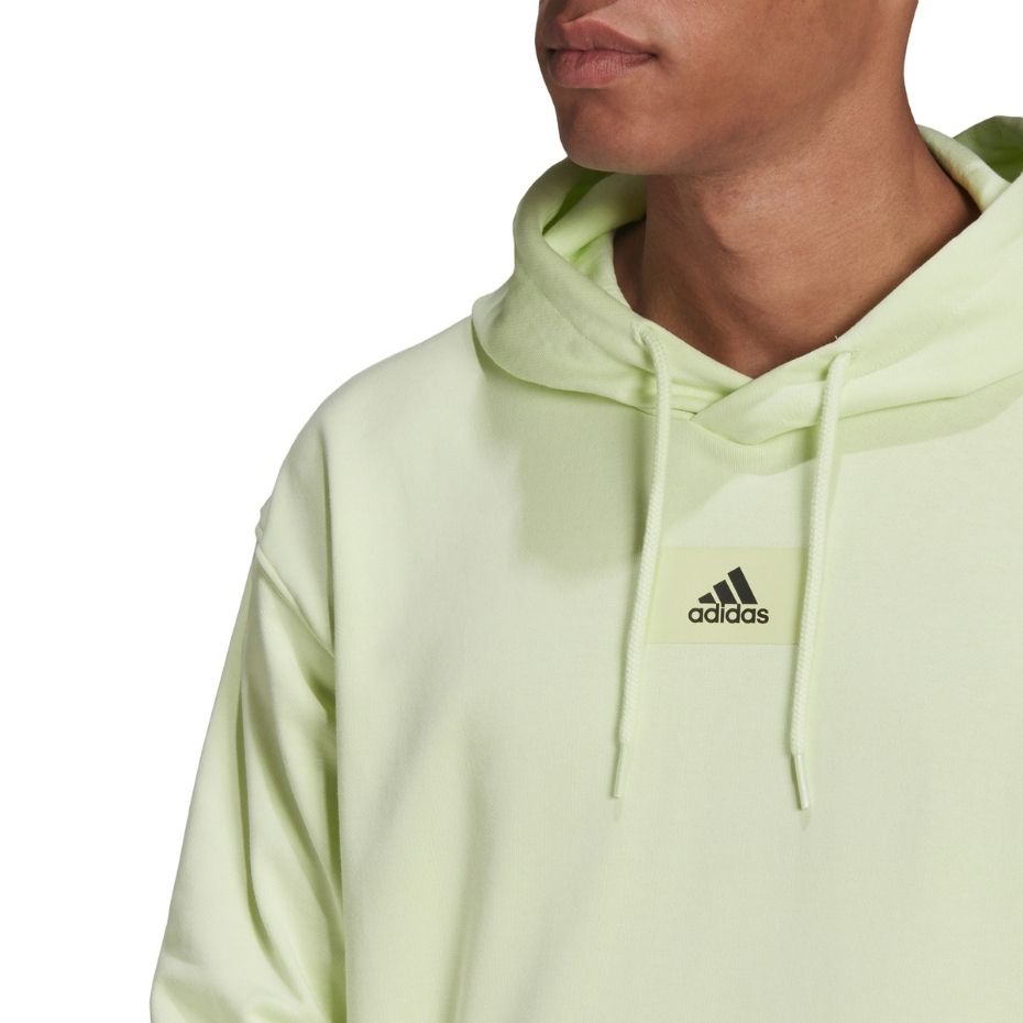 Bluza męska adidas Essentials FeelVivid Cotton Hoodie zielona – ujęcie 4