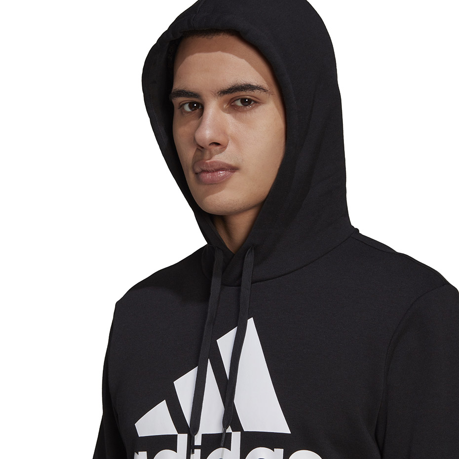 Bluza męska adidas Essentials Fleece Big Logo Hoodie czarna – ujęcie 5