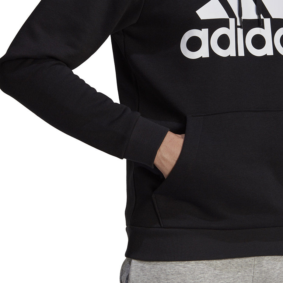 Bluza męska adidas Essentials Fleece Big Logo Hoodie czarna – ujęcie 6