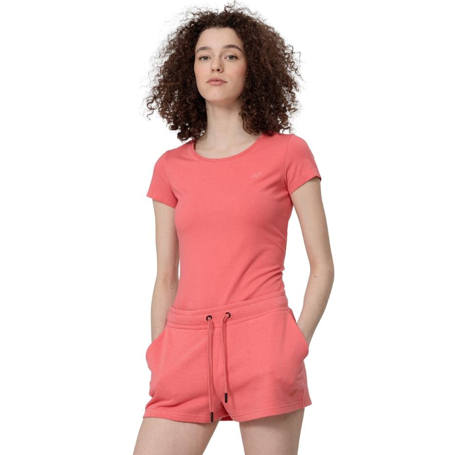 Koszulka damska 4F pomarańczowa H4L22 TSD350 – ujęcie 3