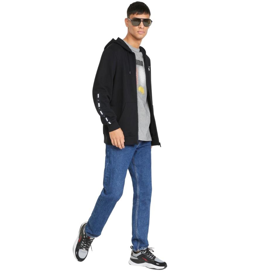 Bluza męska Puma ESS+ Tape Full-Zip Hoodie TR czarna – ujęcie 3