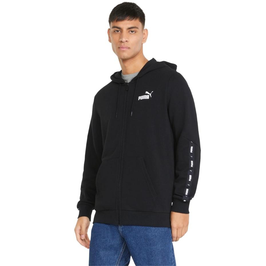 Bluza męska Puma ESS+ Tape Full-Zip Hoodie TR czarna – ujęcie 4