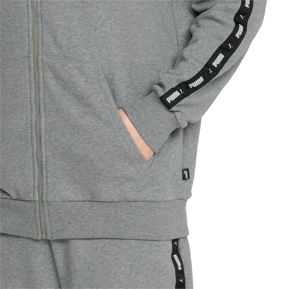 Bluza męska Puma ESS+ Tape Full-Zip Hoodie TR szara – ujęcie 4