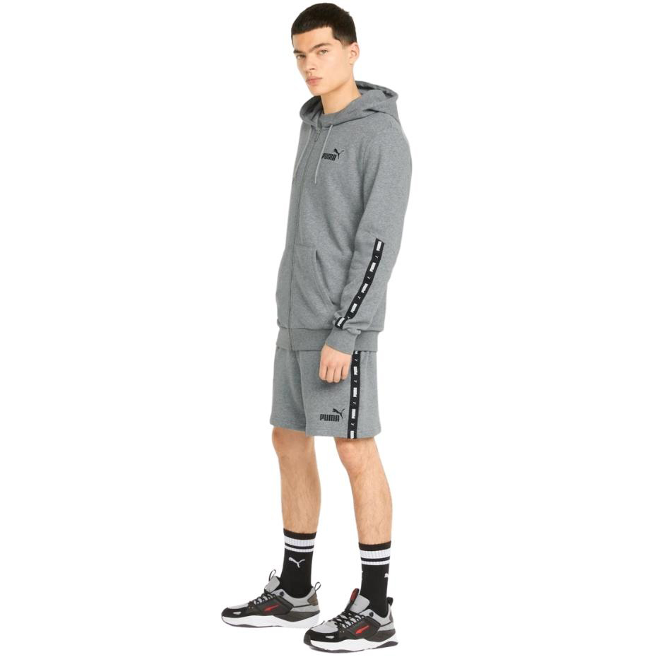 Bluza męska Puma ESS+ Tape Full-Zip Hoodie TR szara – ujęcie 5