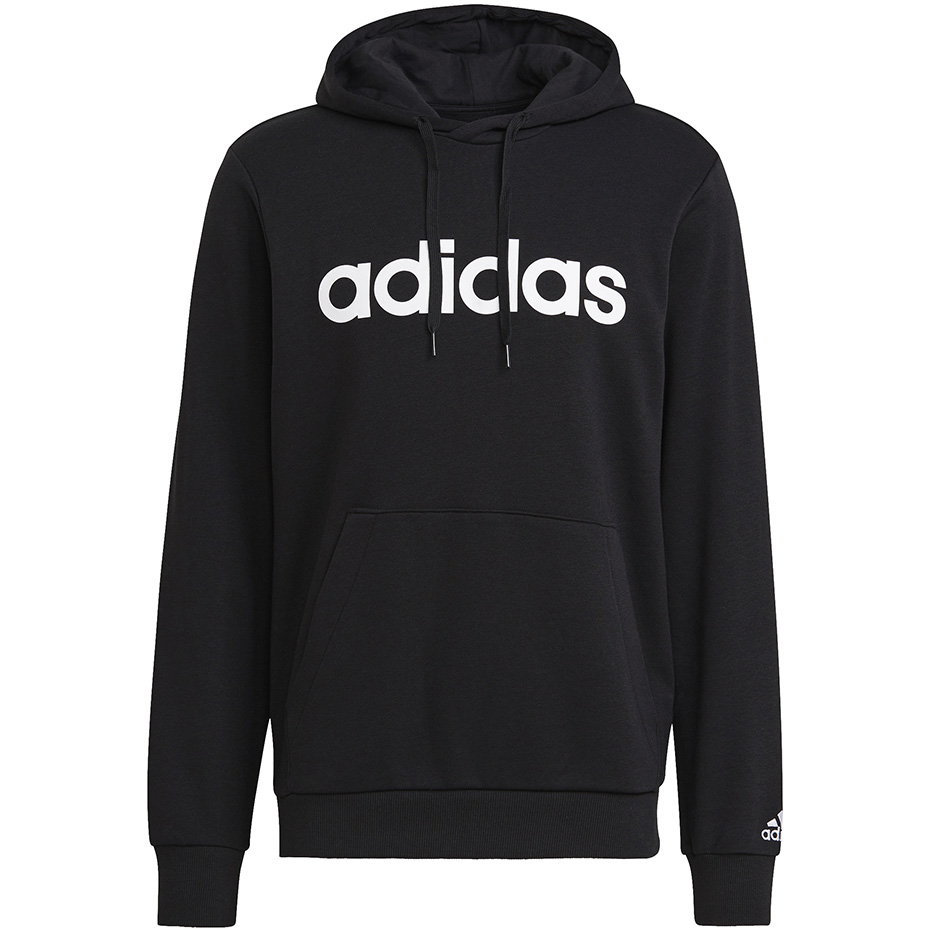 Bluza męska adidas Essentials French Terry Linear Logo Hoodie czarna