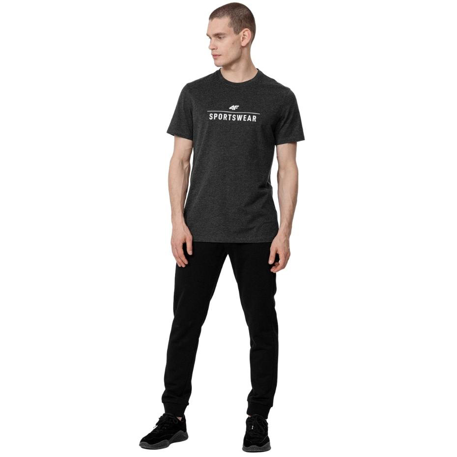 Koszulka męska 4F ciemny szary melanż H4L22 – ujęcie 4