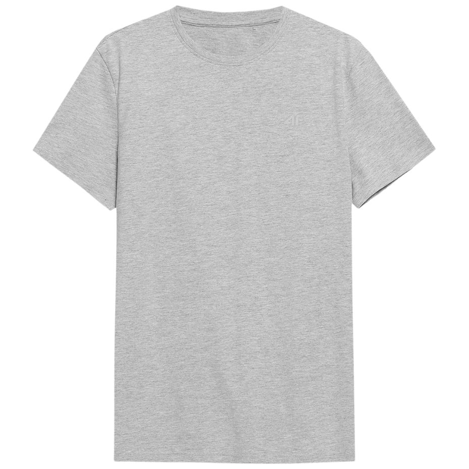 Koszulka męska 4F chłodny jasny szary melanż H4L22 – ujęcie 2