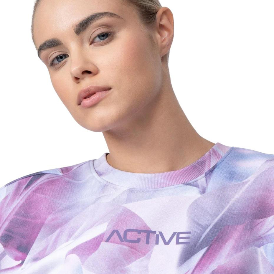 Bluza damska 4F biało-fioletowa H4L22 BLD023 – ujęcie 4