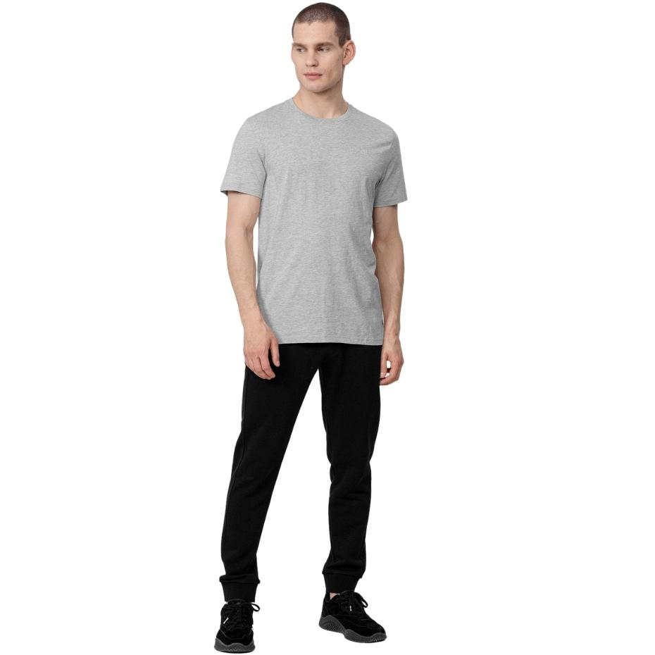 Koszulka męska 4F chłodny jasny szary melanż H4Z22 – ujęcie 4