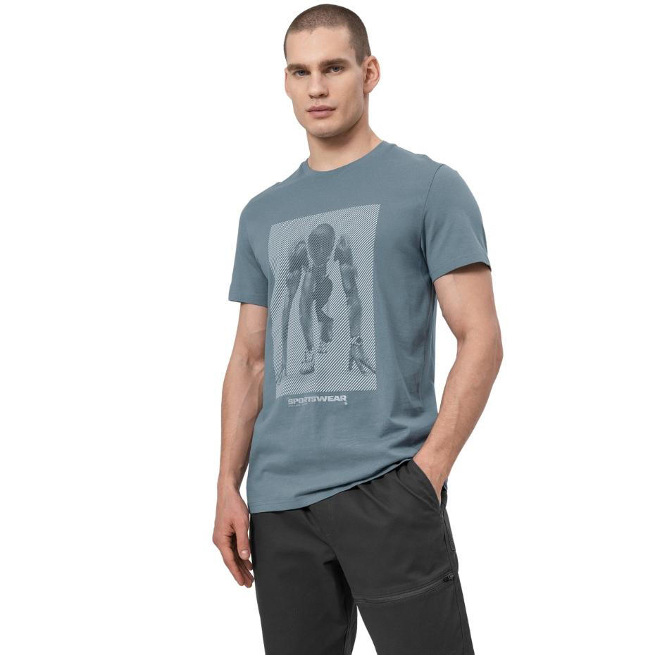 Koszulka męska 4F niebieska H4Z22 – ujęcie 3