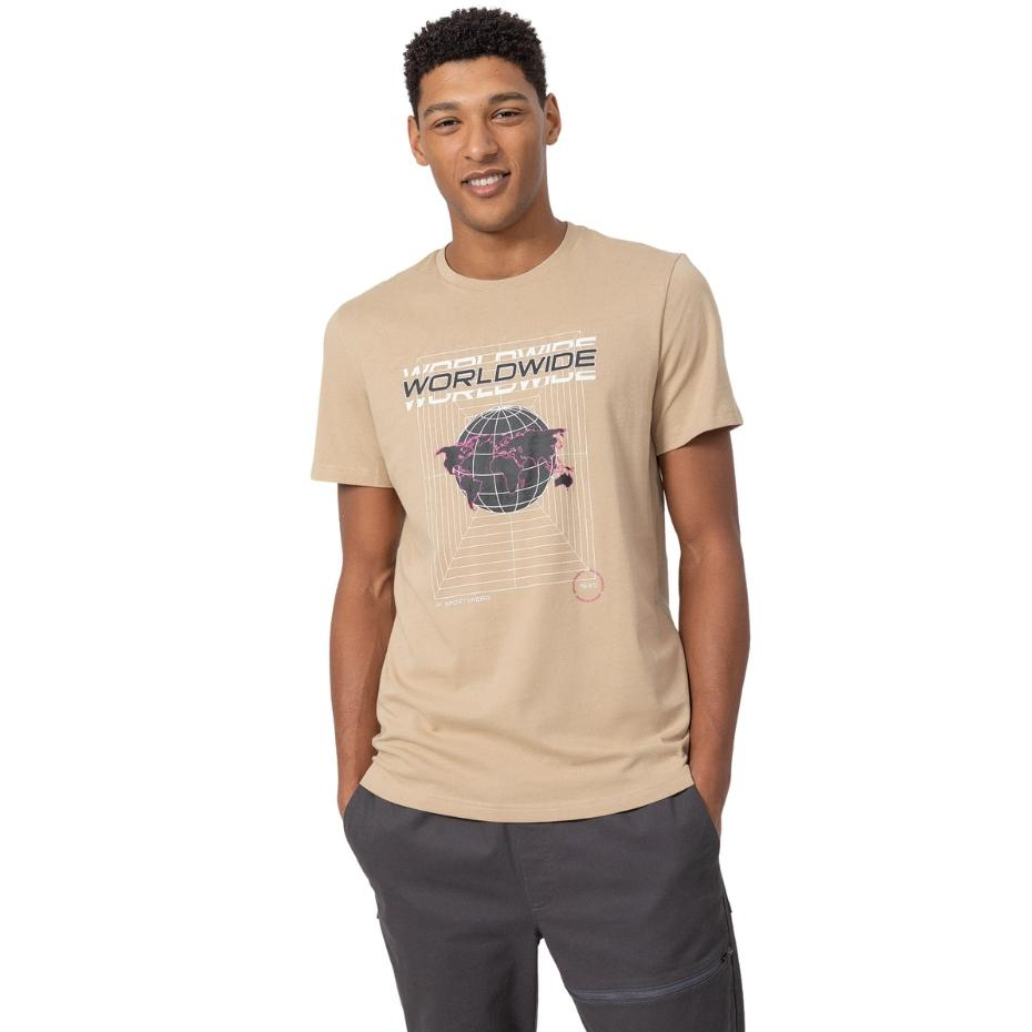 Koszulka męska 4F jasny brąz H4Z22 – ujęcie 3