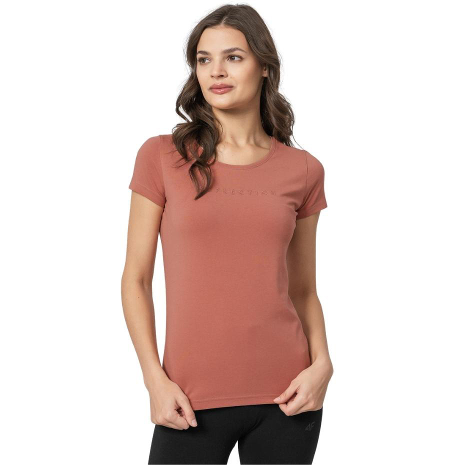 Koszulka damska 4F pomarańczowa H4Z22 TSD029 – ujęcie 3