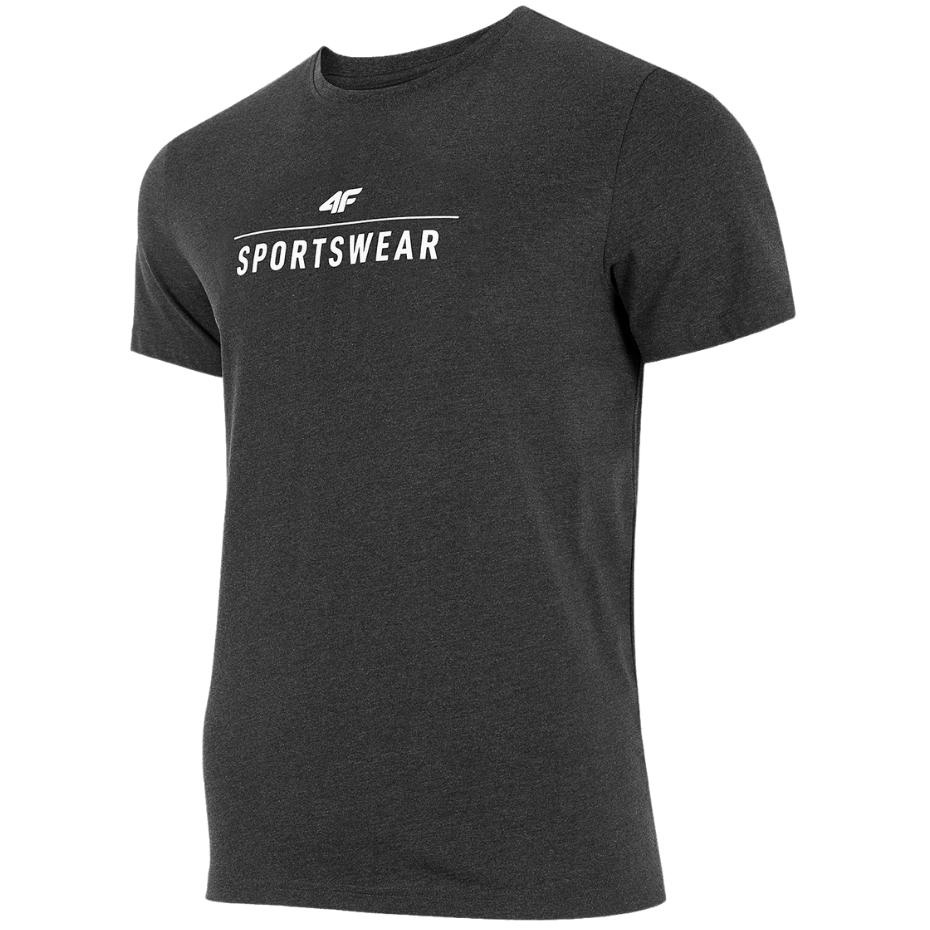 Koszulka męska 4F ciemny szary melanż H4Z22 – ujęcie 2