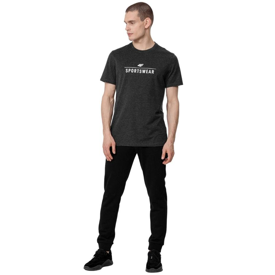 Koszulka męska 4F ciemny szary melanż H4Z22 – ujęcie 4