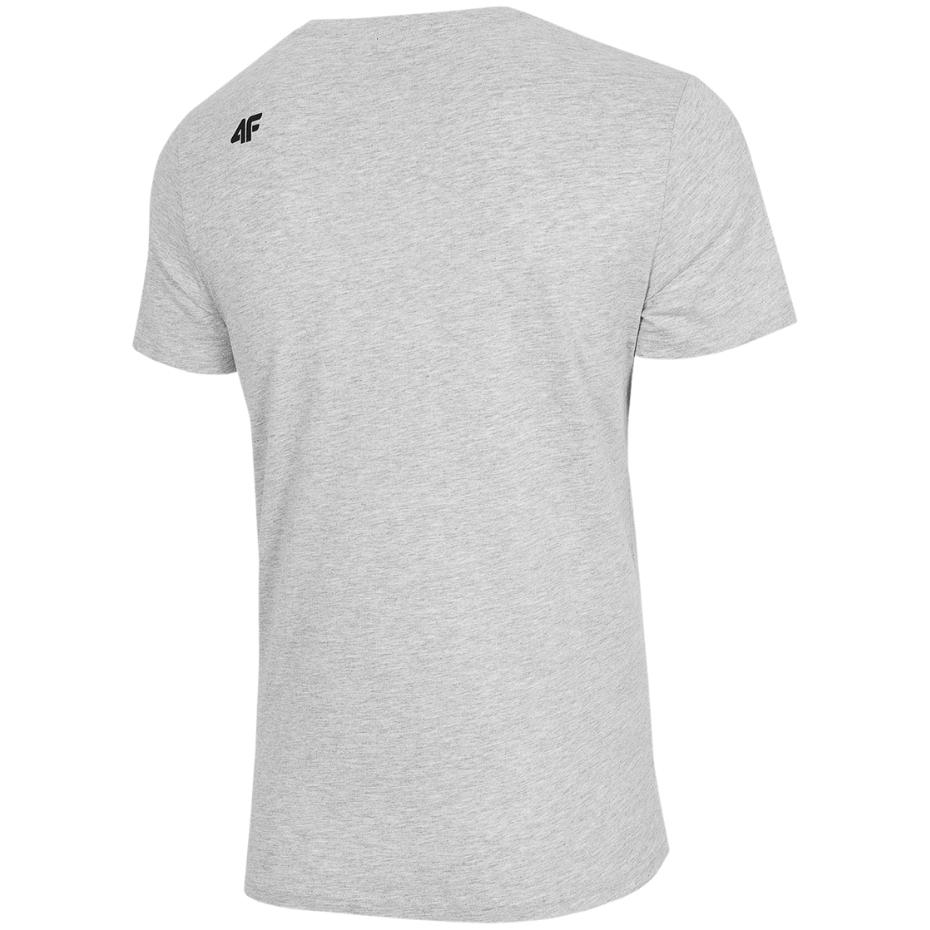 Koszulka męska 4F chłodny jasny szary melanż H4Z22 – ujęcie 3