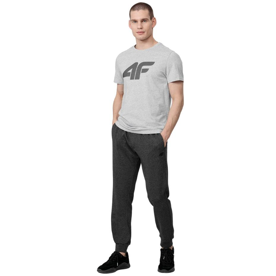 Koszulka męska 4F chłodny jasny szary melanż H4Z22 – ujęcie 4