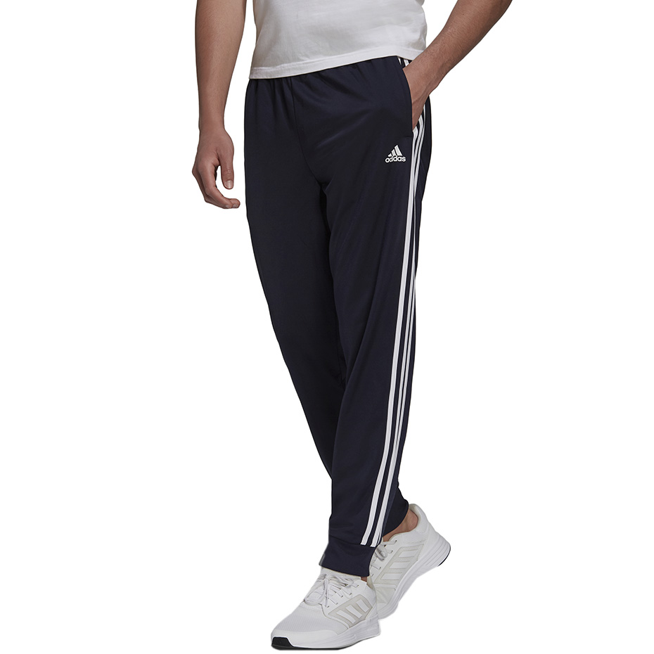 Spodnie męskie adidas Primegreen Essentials Warm-Up granatowe – ujęcie 2