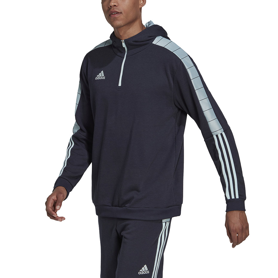 Bluza męska adidas Tiro Hoodie granatowa – ujęcie 4