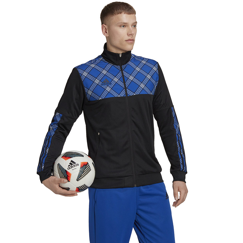 Bluza męska adidas Tiro Track czarno-niebieska