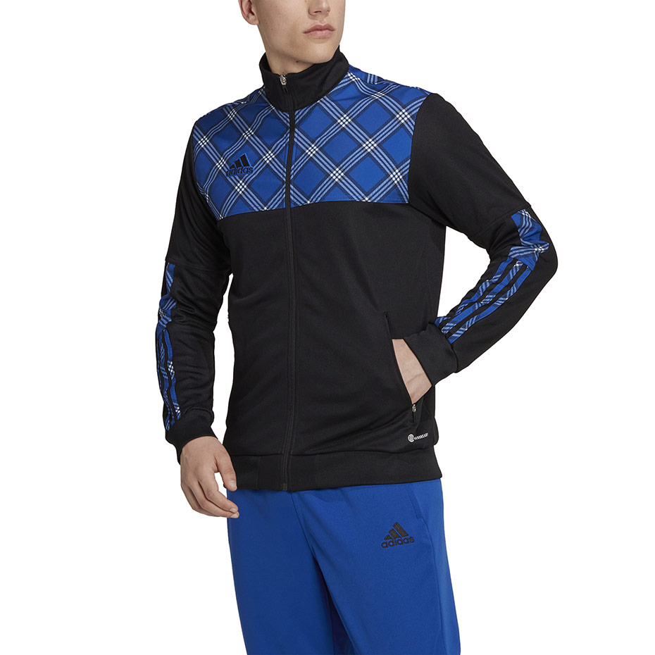 Bluza męska adidas Tiro Track czarno-niebieska – ujęcie 5