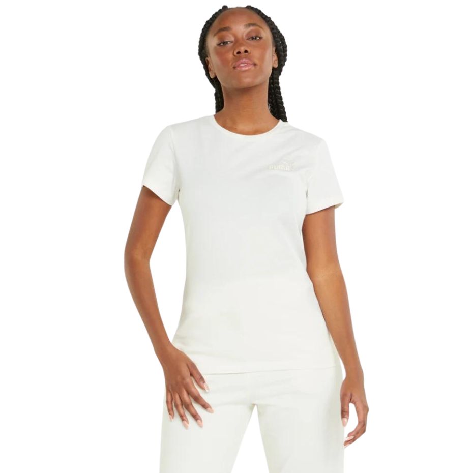 Koszulka damska Puma ESS+ Embroidery Tee beżowa – ujęcie 3