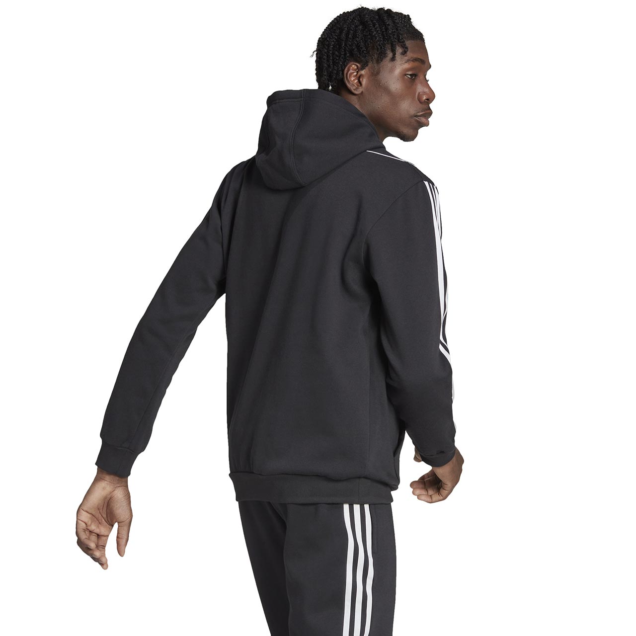 Bluza męska adidas Tiro 23 League Sweat Hoodie czarno-biała – ujęcie 2