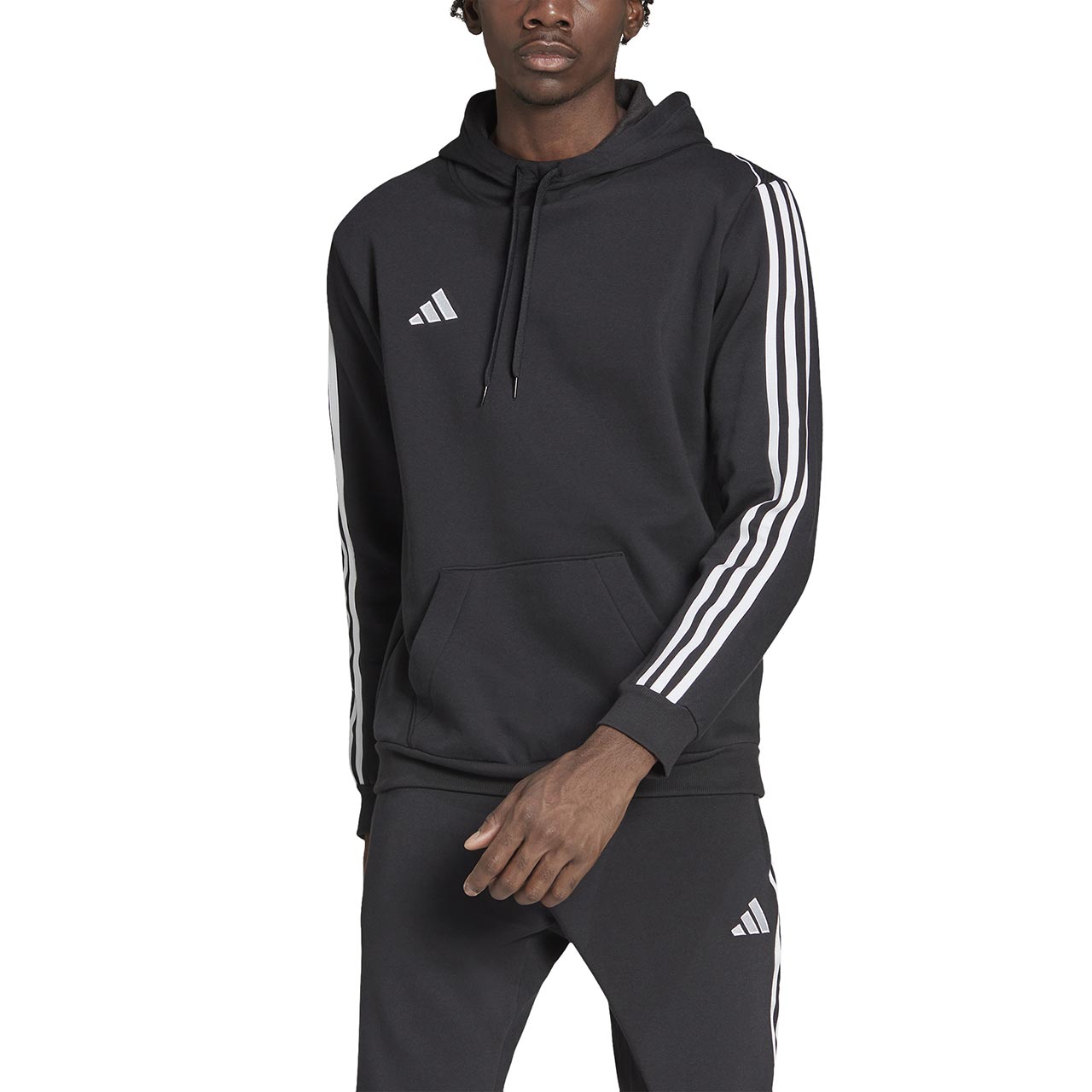 Bluza męska adidas Tiro 23 League Sweat Hoodie czarno-biała – ujęcie 4