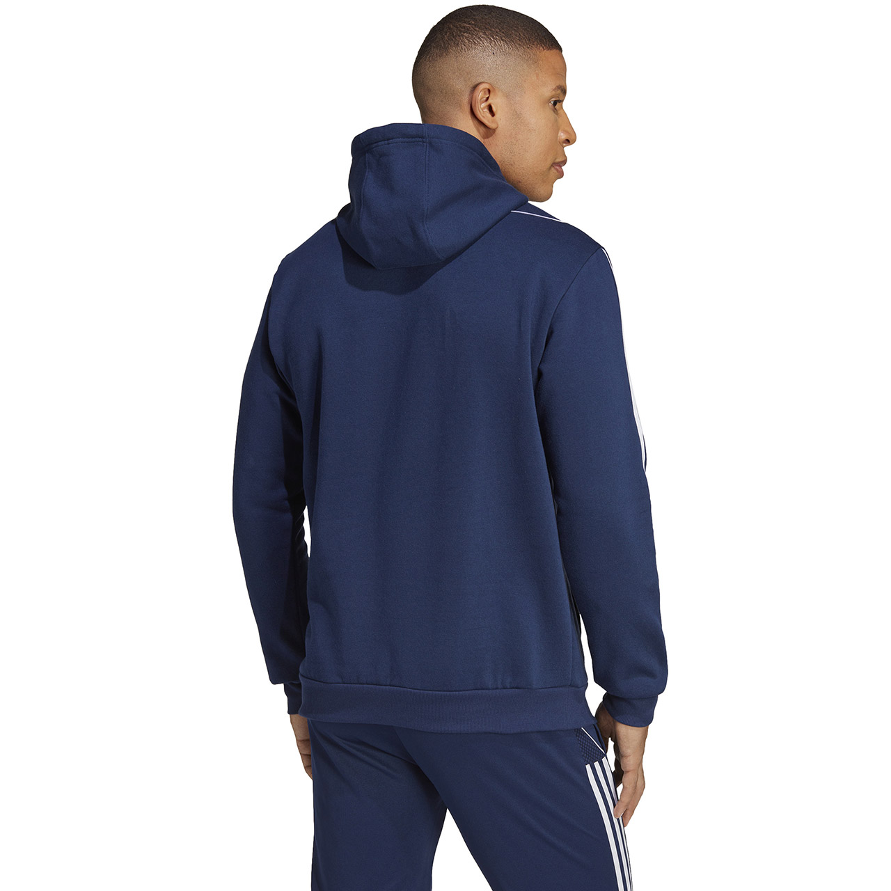Bluza męska adidas Tiro 23 League Sweat Hoodie granatowo-biała – ujęcie 2